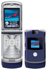 The Motorola RAZR V3, a quad-band GSM phone.